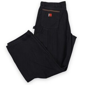 VTG Wrangler Riggs Workwear Pants Mens 40x32 Black Carpenter Heavy Duty Gorpcore